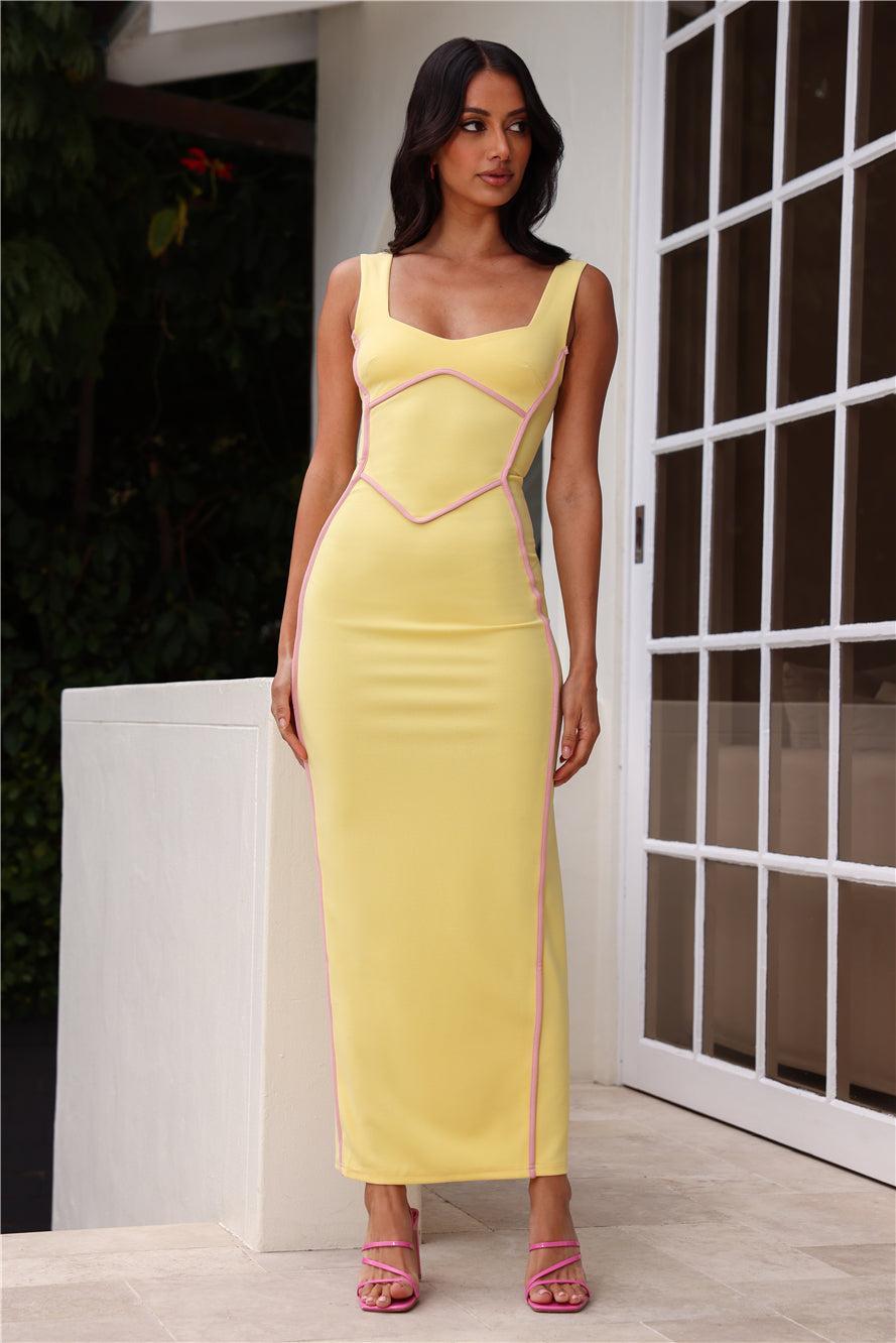 All For Fashion Maxi Dress Yellow Product Image