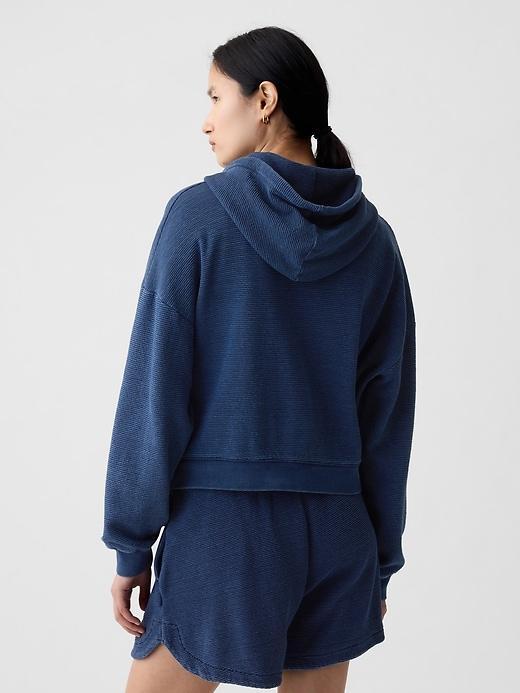 Textured Cropped Hoodie Product Image