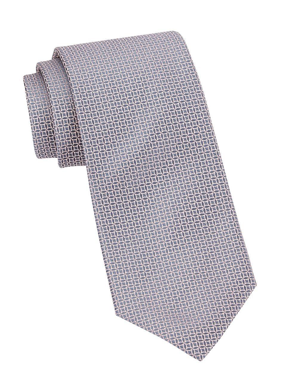 Mens Geometric Woven Silk Tie Product Image