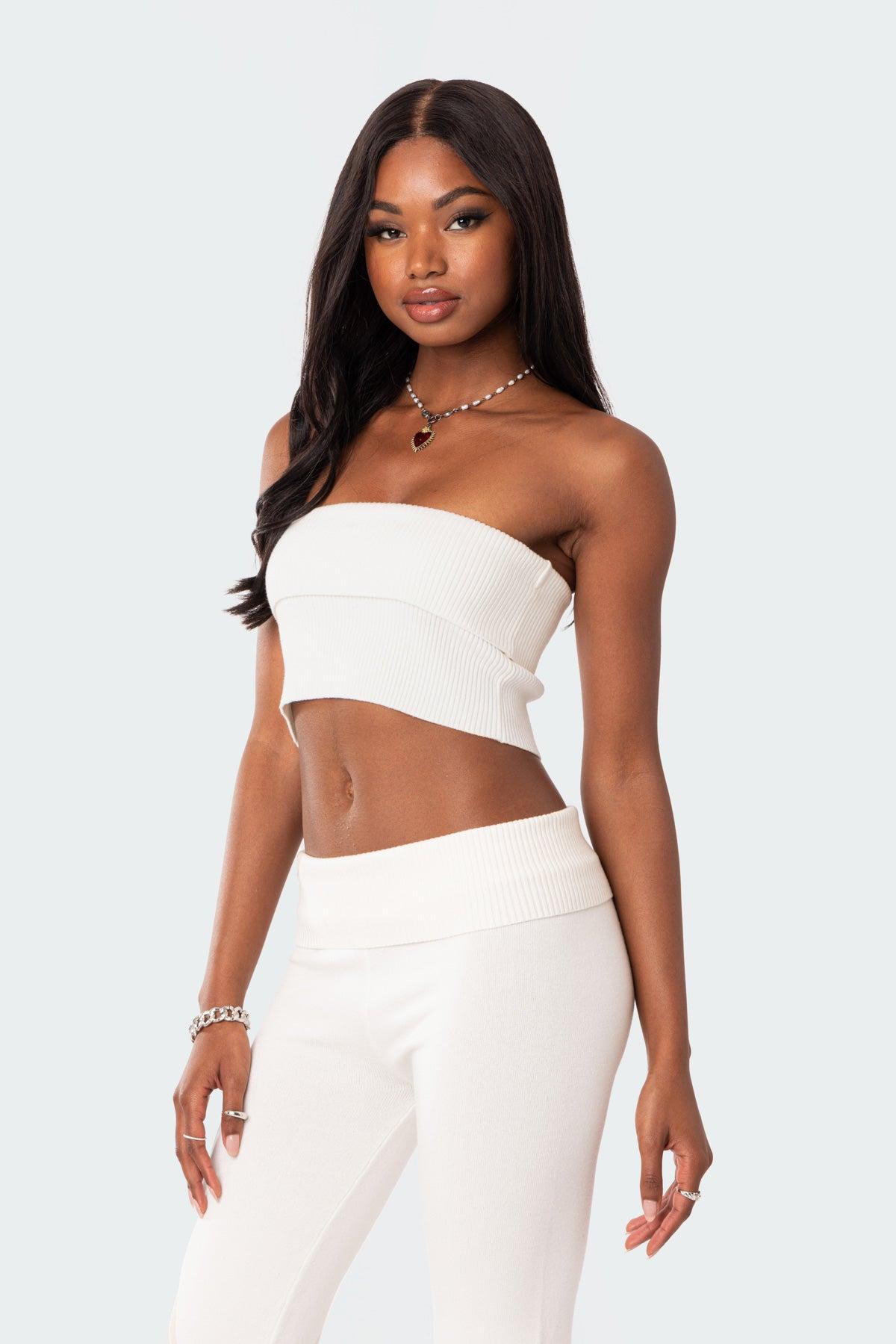 Desiree Fold Over Knit Tube Top Product Image