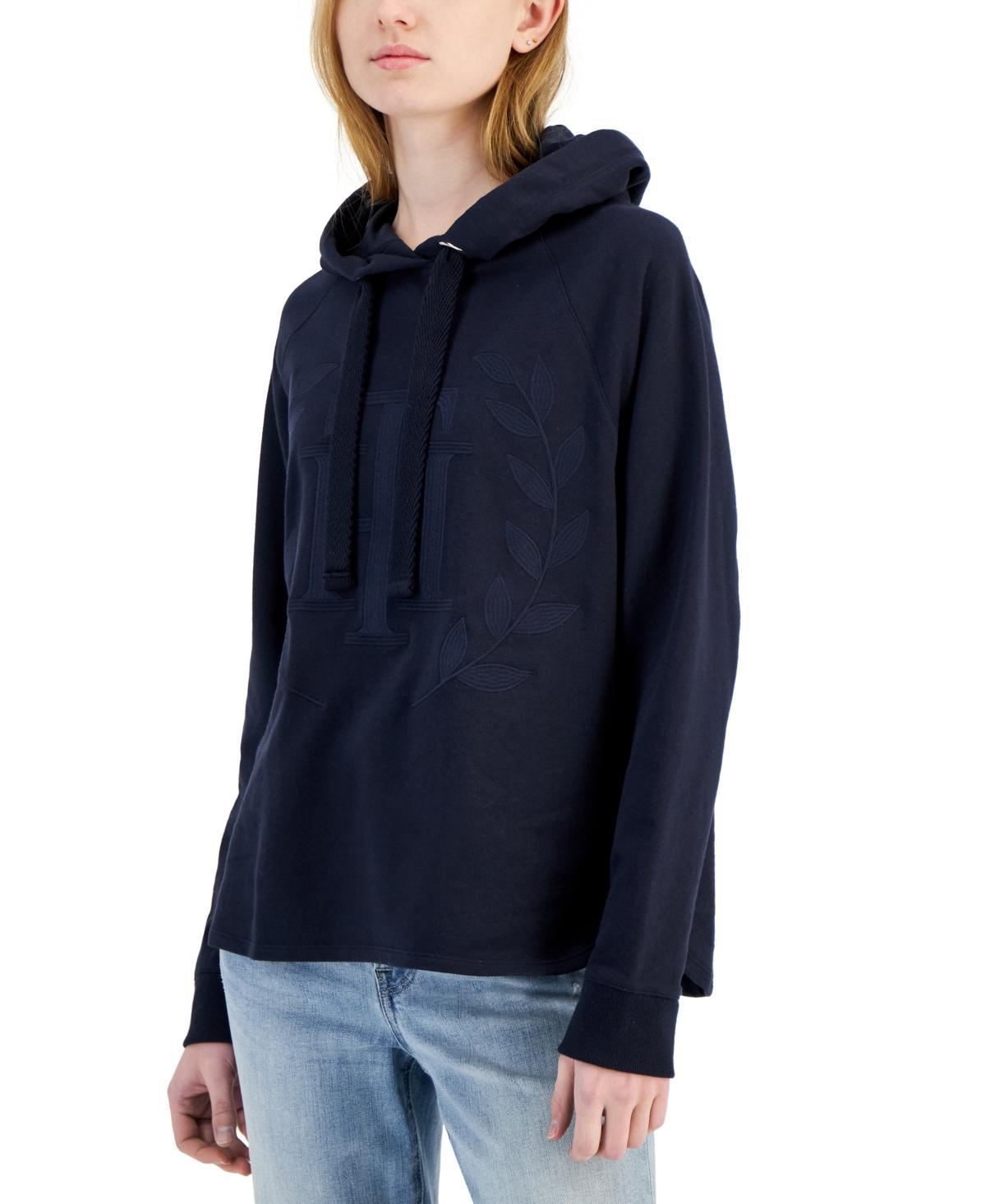 Tommy Hilfiger Embroidered Hoodie (Sky Captain) Women's Sweater product image