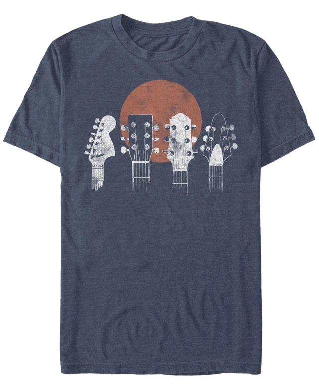 Mens Guitar Heads Sunset Graphic Tee Navy Grey Product Image