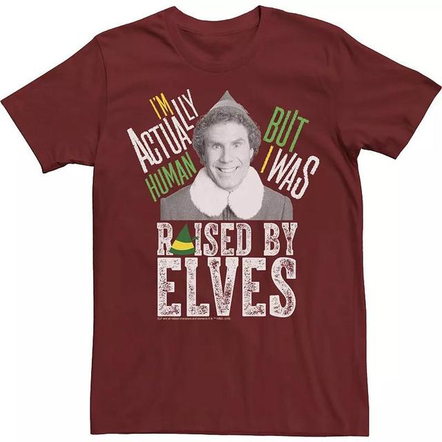 Mens Elf Buddy Im Actually Human Text Portrait Tee Red Product Image