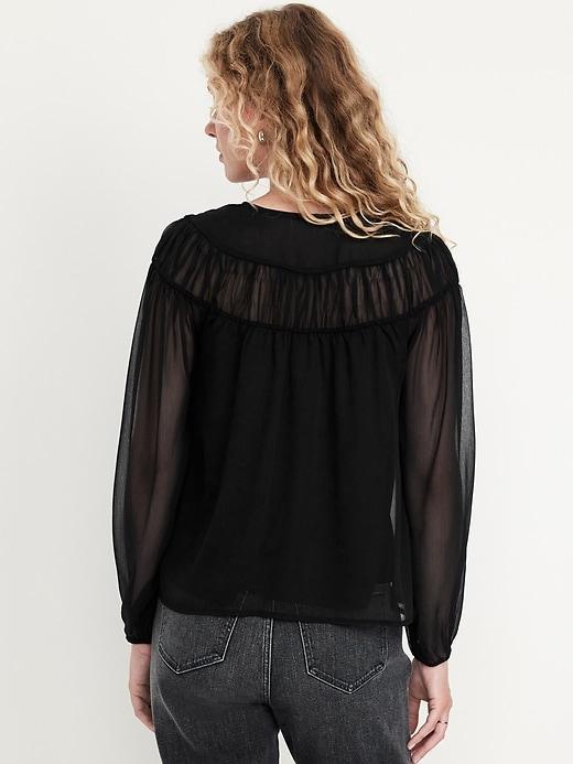 Tie-Front Chiffon Top Product Image