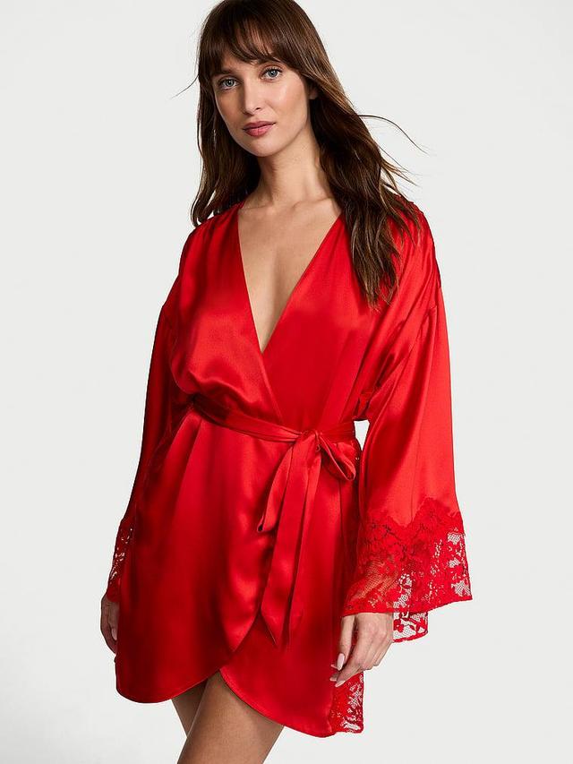 Victoria's Secret Dream Satin & Lace Trim Robe Product Image