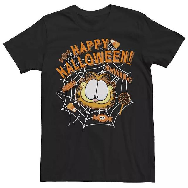 Mens Garfield Happy Halloween Spider Web Collage Tee Product Image