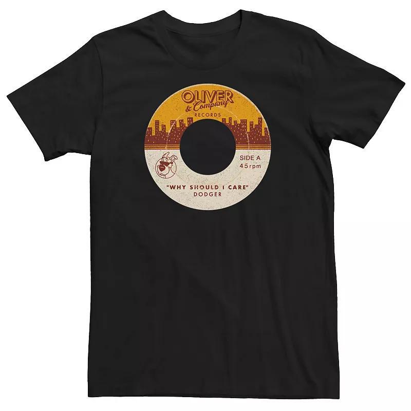 Big & Tall Disneys Oliver And Company Dodgers Records Tee, Mens, Size: 4XL, Black Product Image