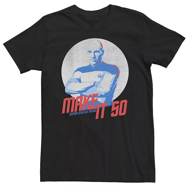 Big & Tall Star Trek The Next Generation Make It So Tee, Mens Black Product Image