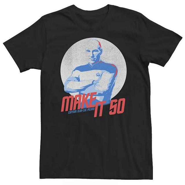 Big & Tall Star Trek The Next Generation Make It So Tee, Mens Black Product Image