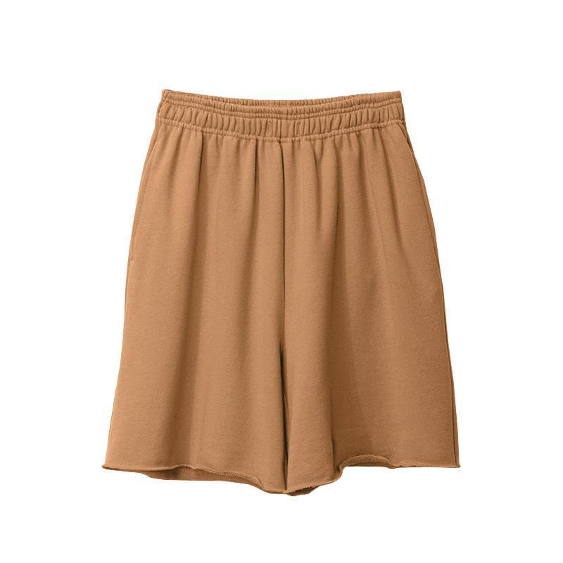 Elastic Waist Plain Shorts Product Image