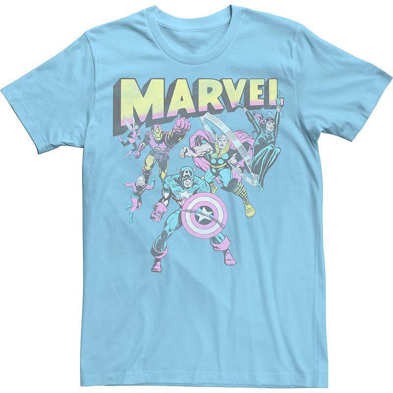 Mens Marvel Group Shot Distressed Comic Cover Tee Product Image