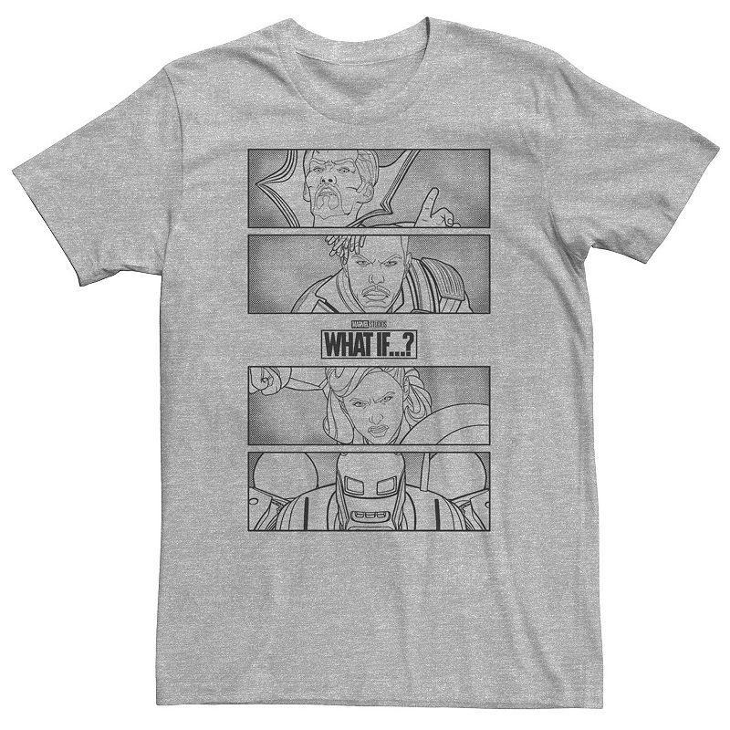 Big & Tall Marvel What If Simple Group Panels Tee, Mens Athletic Grey Product Image