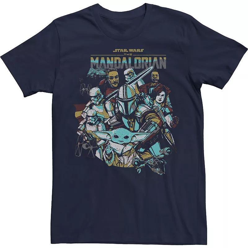 Mens Star Wars The Mandalorian In Works Group Shot Tee Blue Product Image