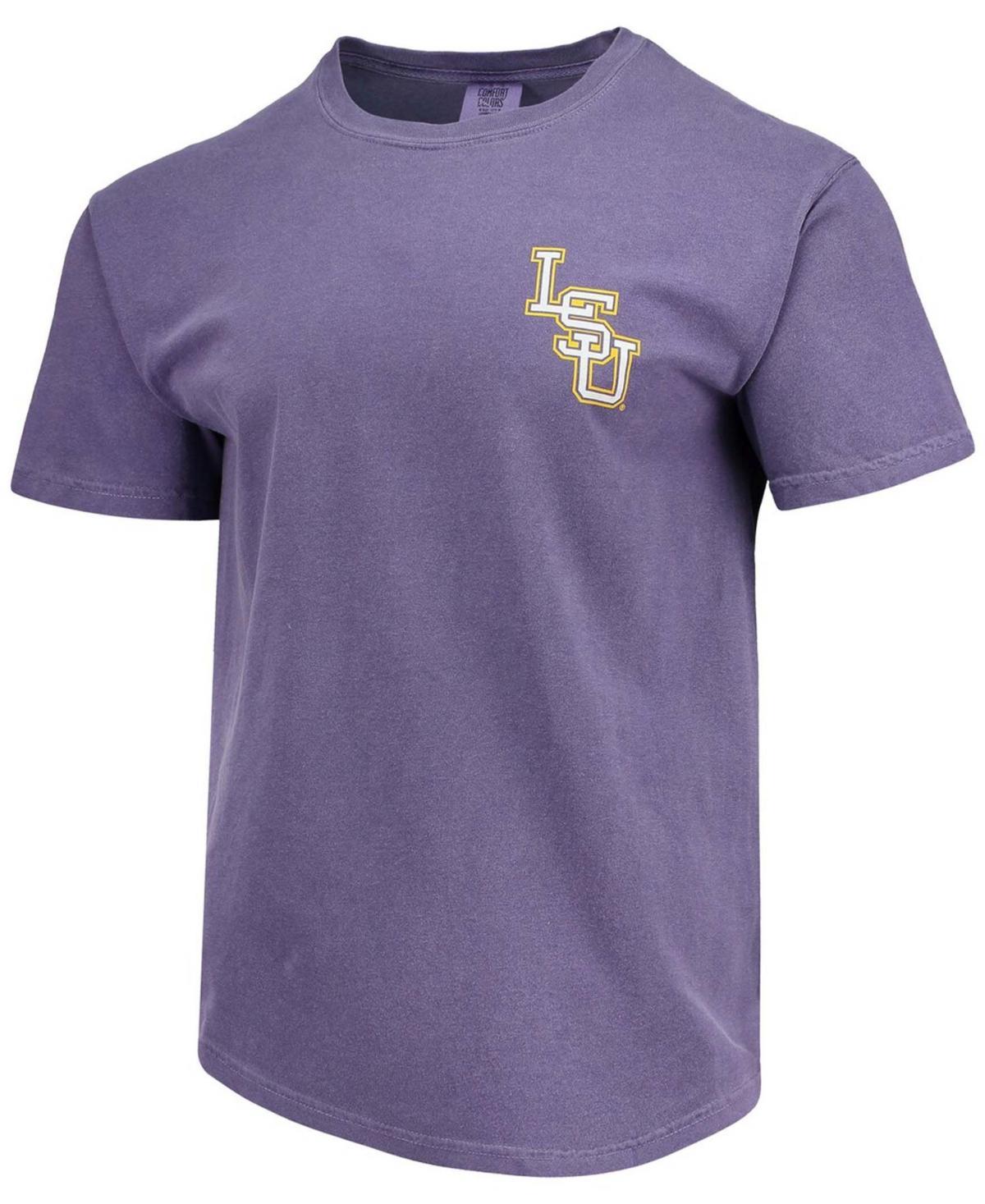 Mens Purple Lsu Tigers Baseball Flag Comfort Colors T-shirt Product Image