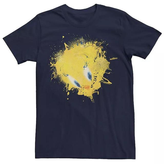 Mens Looney Tunes Tweety Paint Splat Graphic Tee Blue Product Image