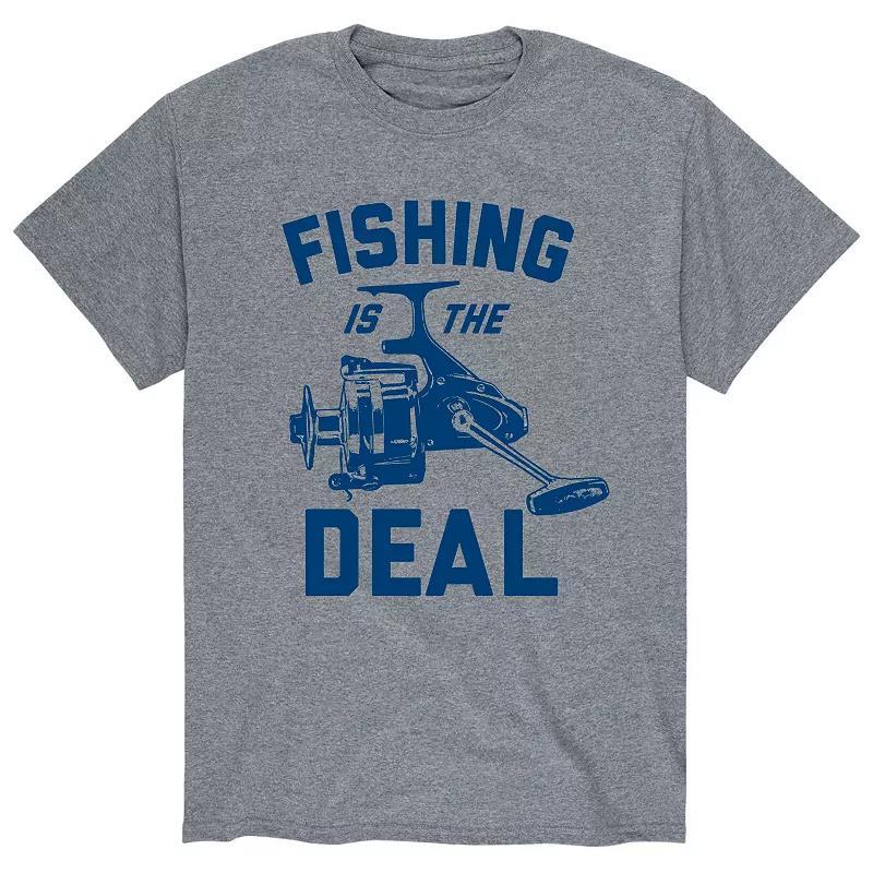 Mens Fishing Real Deal Tee Athletic Grey Product Image