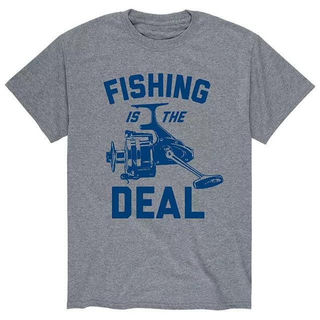 Mens Fishing Real Deal Tee Athletic Grey Product Image