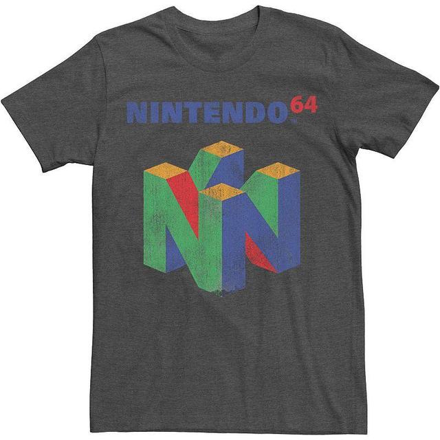 Big & Tall Nintendo Black Copier Logo Vintage Tee, Mens Grey Heather Product Image