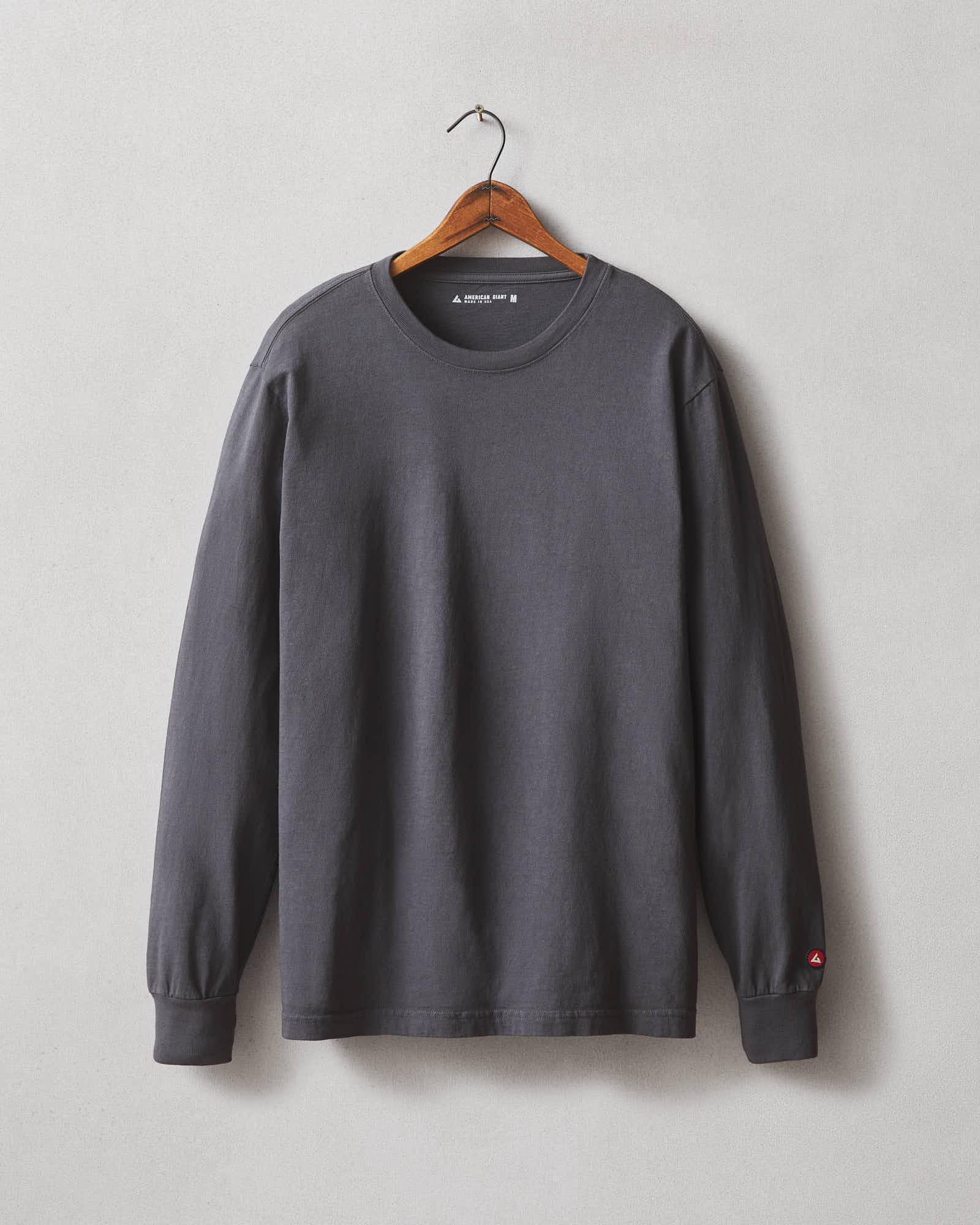 Vintage Crew Long Sleeve Tee - Washed Metropolitan Grey Male Product Image