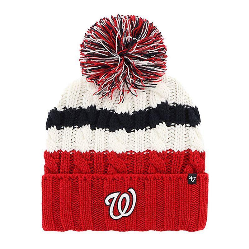 Womens 47 /Red Washington Nationals Ashfield Cuffed Knit Hat with Pom product image