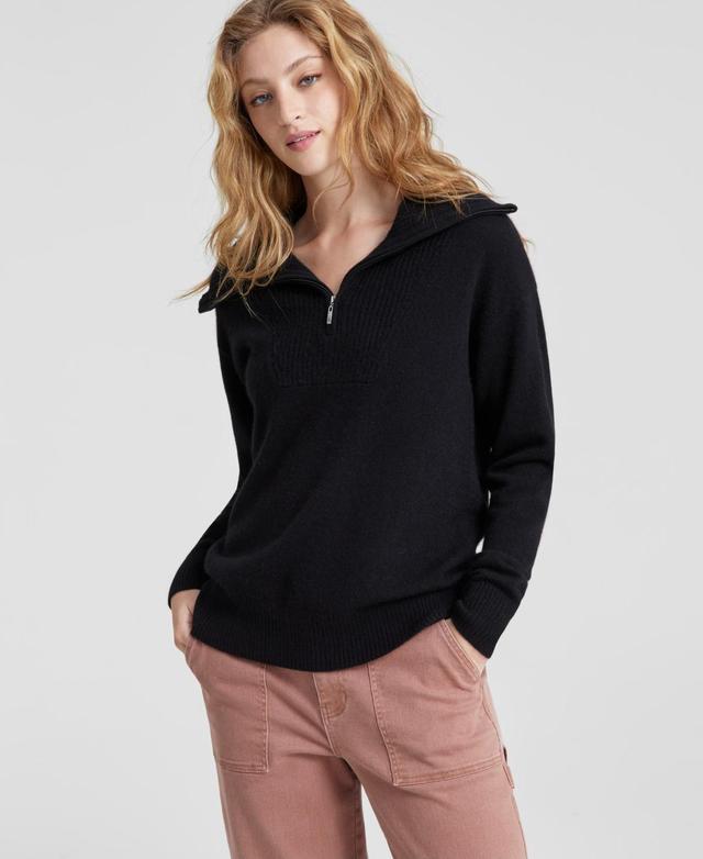 Charter Club 100% Cashmere Womens Quarter-Zip Sweater, Created for Macys Product Image