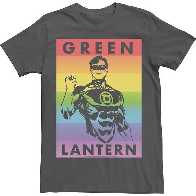 Mens DC Comics Pride Green Lantern Rainbow Portrait Tee Grey Product Image