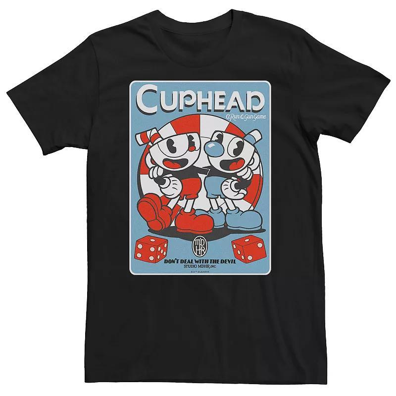 Big & Tall Cuphead Dont Deal With The Devil Castle Card Poster Tee, Mens Product Image