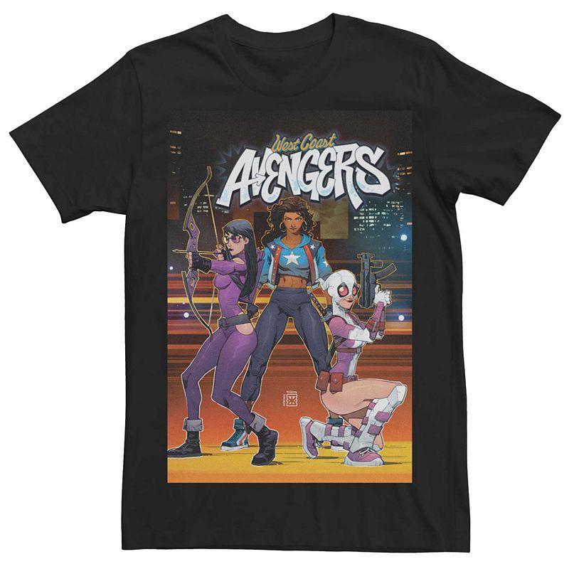 Mens Marvel Westcoast Avengers Comic Cover Tee Black Product Image