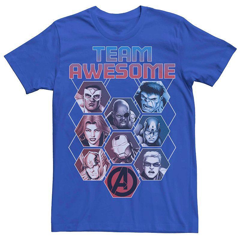 Mens Marvel Avengers Team Awesome Heroes Tee Brt Blue Product Image