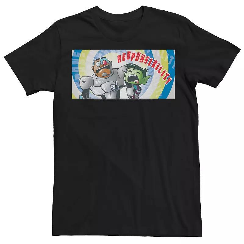 Mens DC Comics Teen Titans Go! Beast Boy Cyborg Responsibility Tee Product Image