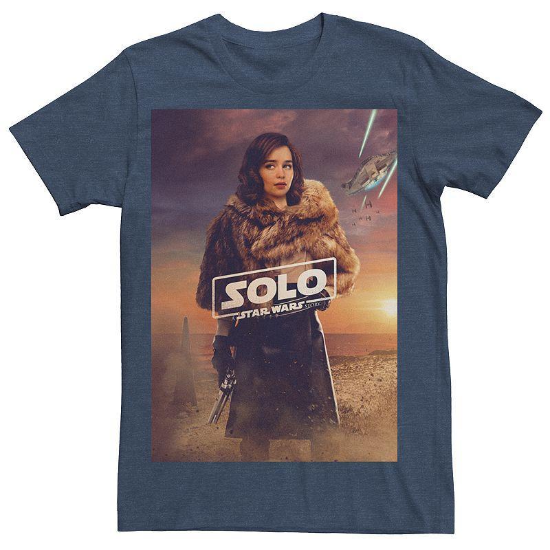 Mens Star Wars Han Solo Qira Poster Tee Navy Grey Product Image