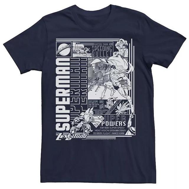 Mens DC Comics Superman Vintage Comic Tee Blue Product Image