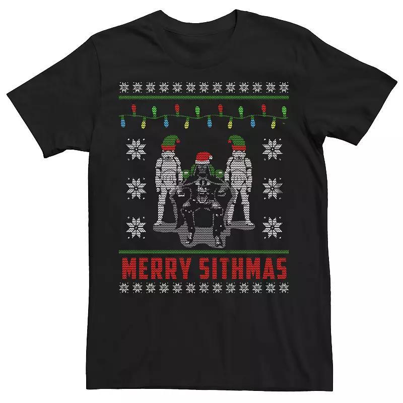 Mens Shrek Donkey & Puss Merry Shrekmas Holiday Text Poster Tee Product Image