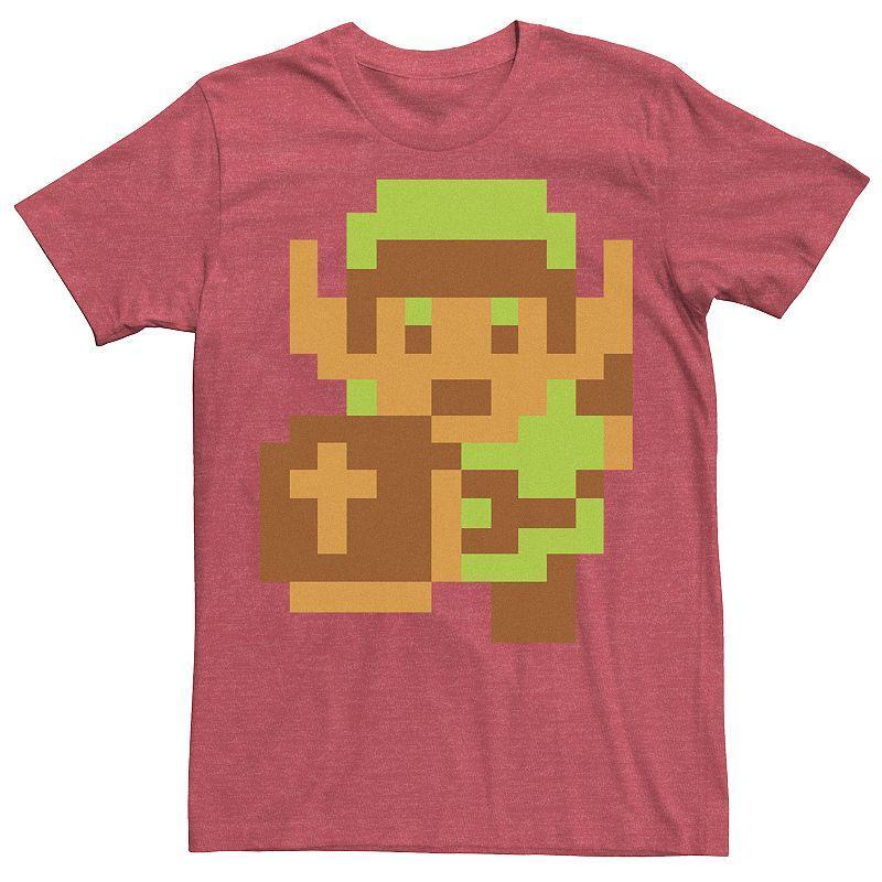 Mens Nintendo Legend of Zelda Pixelated Link Portrait Tee Grey Product Image