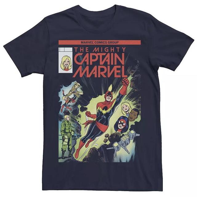 Mens Captain Marvel The Mighty Cover Graphic Tee Blue Product Image