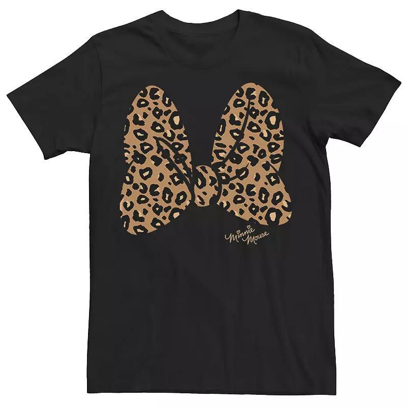 Mens Disney Minnie Mouse Leopard Print Bow Tee Product Image