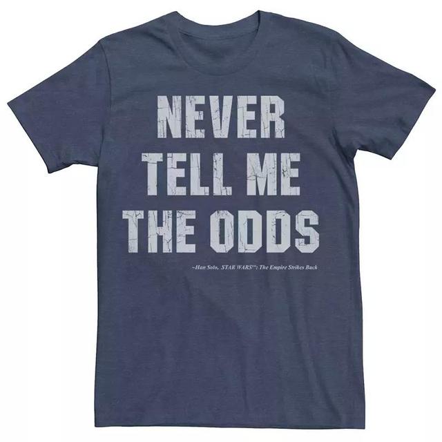 Mens Star Wars Han Solo Never Tell Me the Odds Tee Navy Grey Product Image