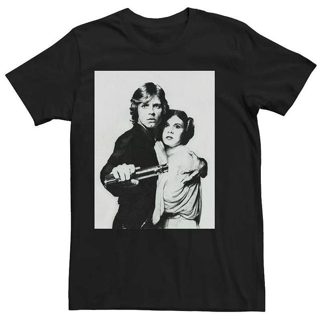 Mens Star Wars Luke Skywalker Princess Leia Portrait Graphic Tee Product Image