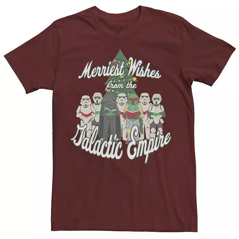 Mens Star Wars Christmas Merriest Wishes From The Galactic Empire Graphic Tee Red Product Image