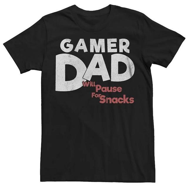 Big & Tall Gamer Dad Will Pause For Snacks Graphic Tee, Mens Product Image