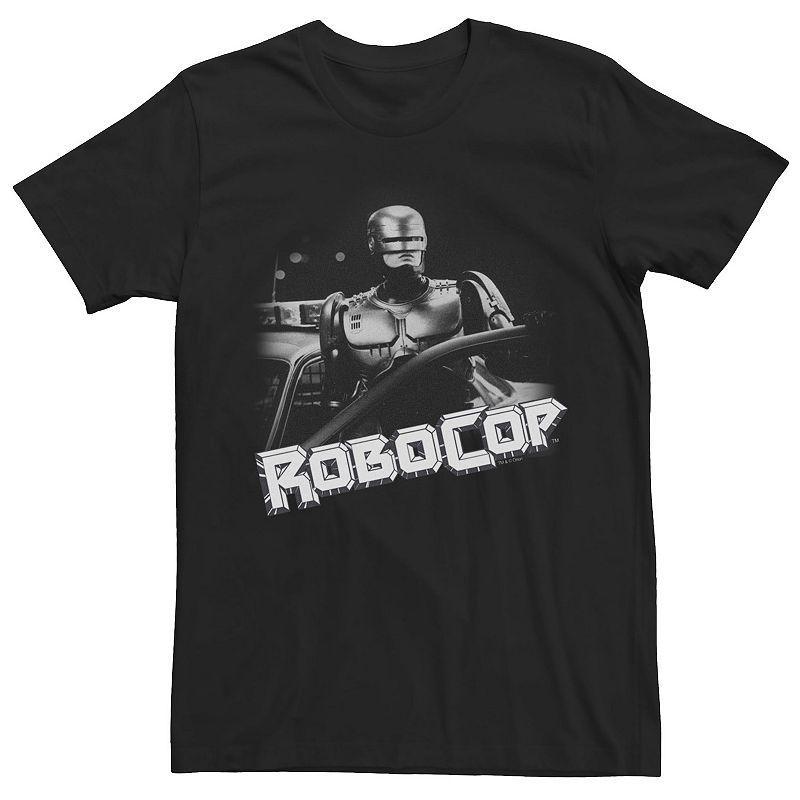 Mens Robocop Grey Scale Portrait Short Sleeve Tee Product Image