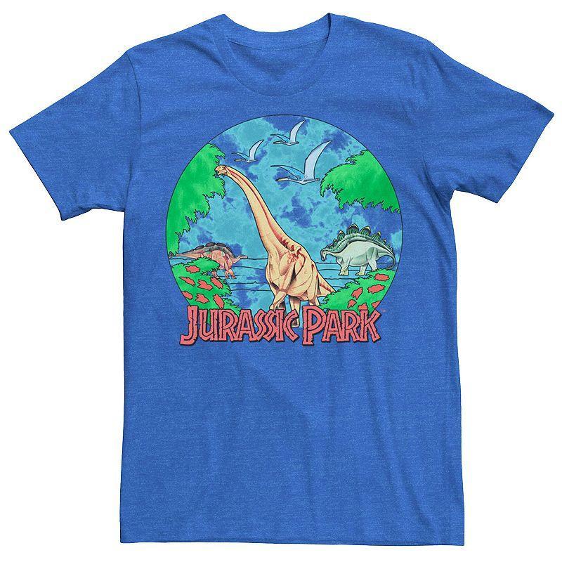 Mens Jurassic Park Retro Globe Watercolor Scene Tee Product Image