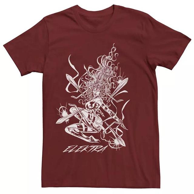 Mens Marvel Elektra Sword Throwing Tee Red Product Image