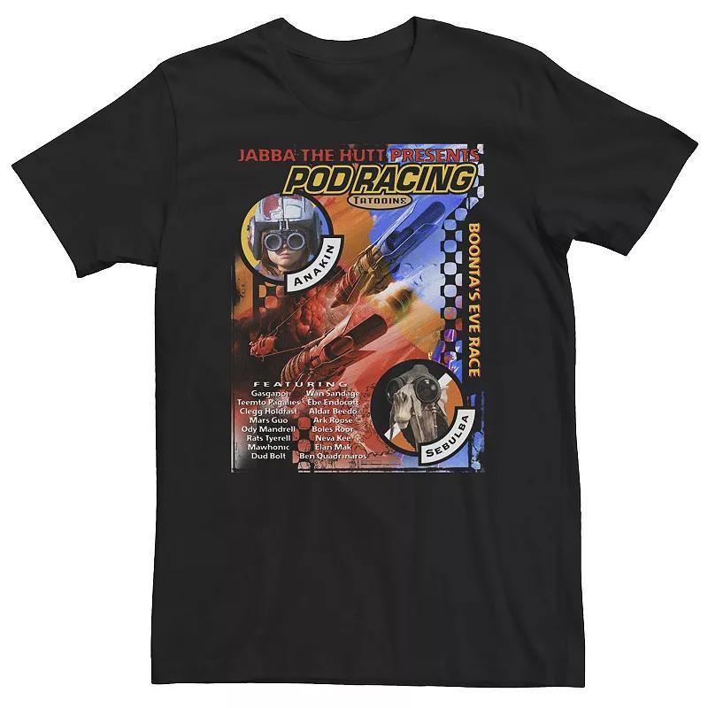 Big & Tall Star Wars Jabba The Hutt Presents Podracing Poster Tee, Mens Product Image