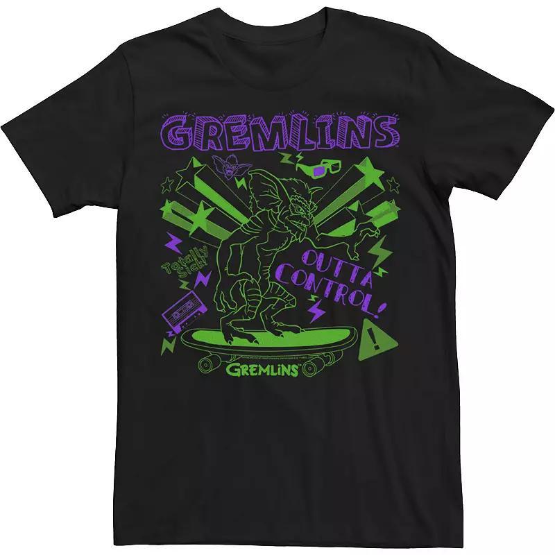 Mens Gremlins Outta Control Skateboard Line Art Tee Product Image