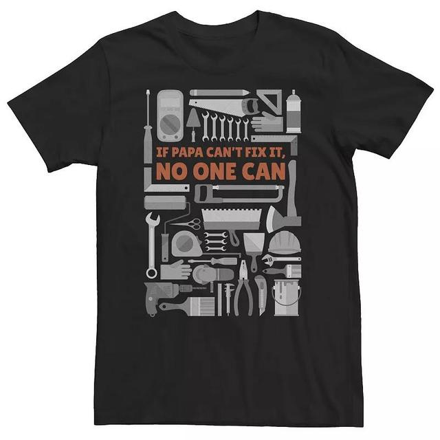 Big & Tall Fathers Day If Papa Cant Fix It, No One Can Tools Tee, Mens Med Blue Product Image