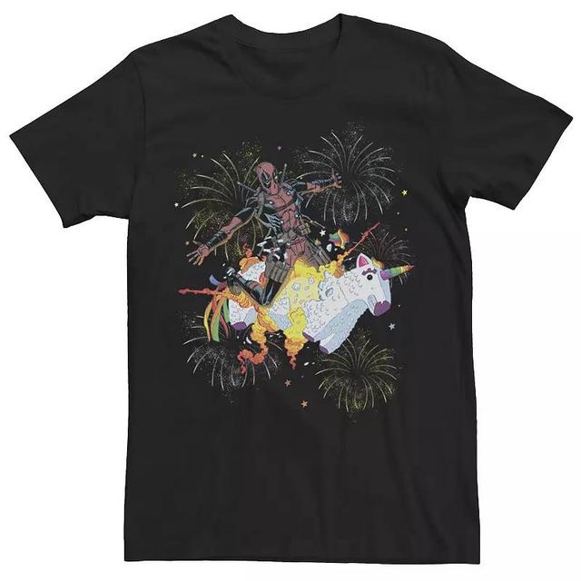 Mens Marvel Deadpool Unicorn Explosion Portrait Tee Product Image