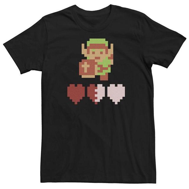 Mens Nintendo Legend Of Zelda 8-Bit Link 3 Hearts Short Sleeve Tee Product Image