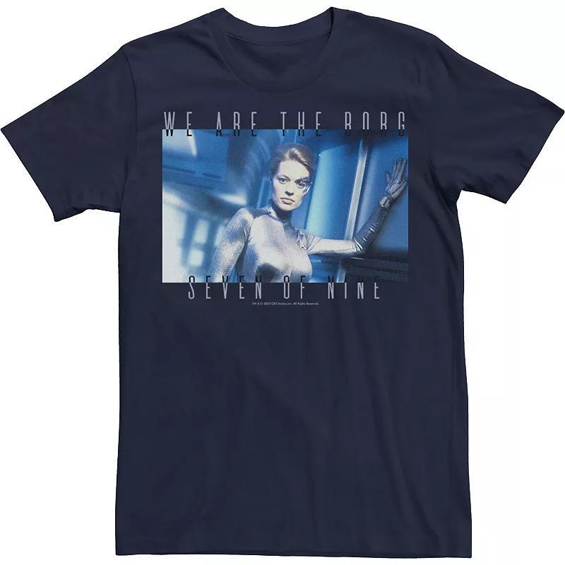 Mens Star Trek: Voyager We Are The Borg Seven Of Nine Tee Blue Product Image