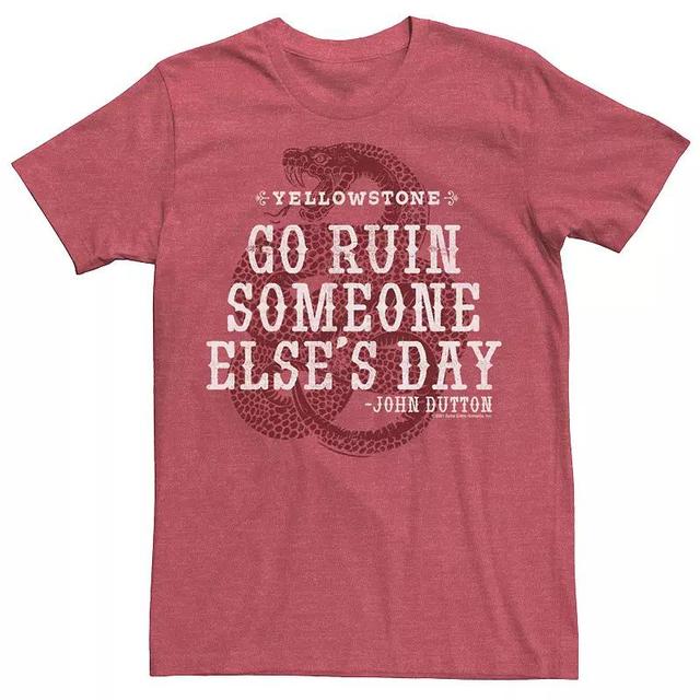 Mens Yellowstone Go Ruin Someone Elses Day Snake Tee Red Grey Product Image